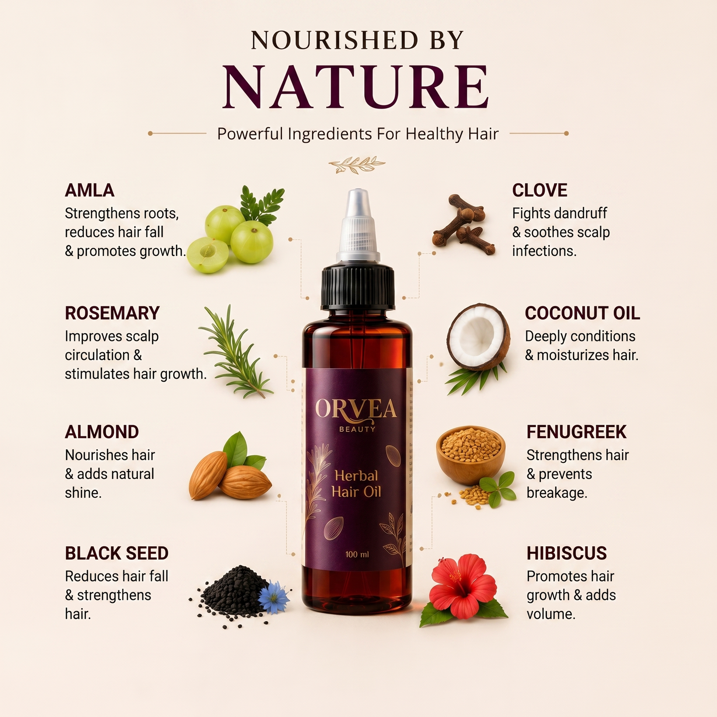 Natural Hair Oil By orvea Beauty