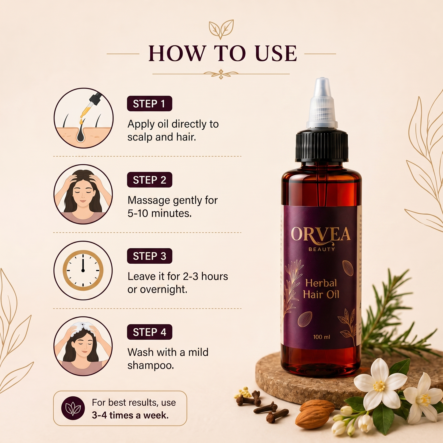 Natural Hair Oil By orvea Beauty